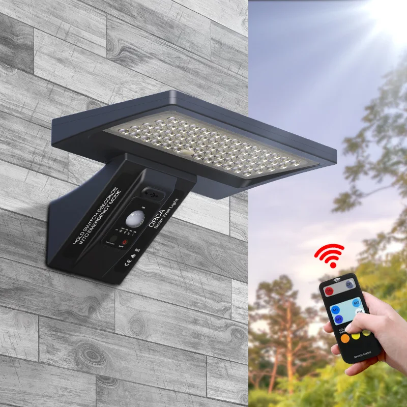 Led Outdoor Solar Garden Light Control Remote New Smart Sensor Wall Super Bright Waterproof Lamp