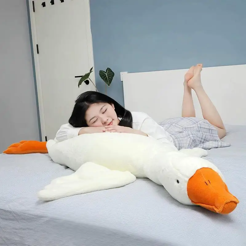 Gooses Plush Stuffed Animal Huging Pillow Yellow Duck Stuffed Swan Plush Dolls Floor Mat Gaint White Gooses Plush For Adult