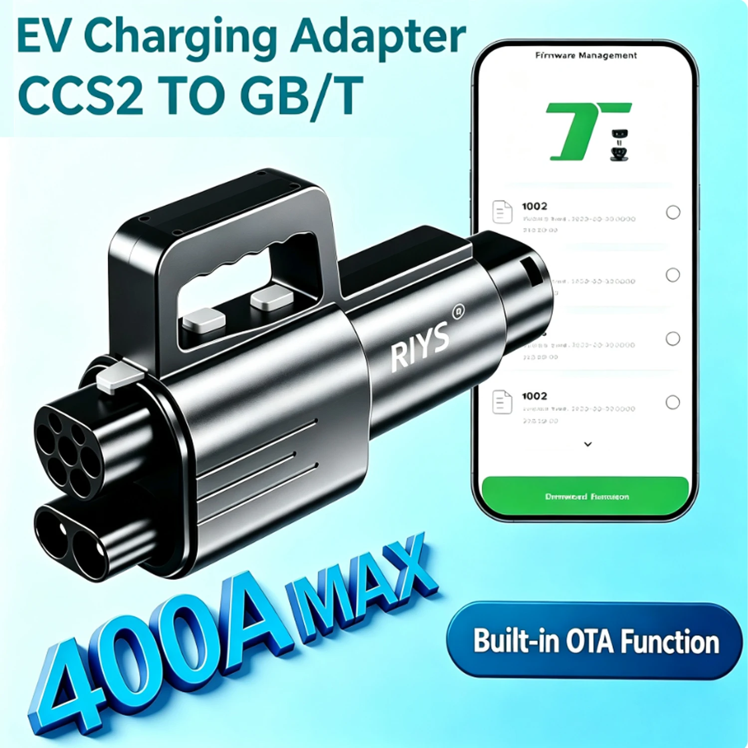 

CCS2 to GBT Adaptor 400A DC Super Fast Charger Built-in OTA Function Converter Combo 2 To GB/T For BYD GBT EV Charging Adapters