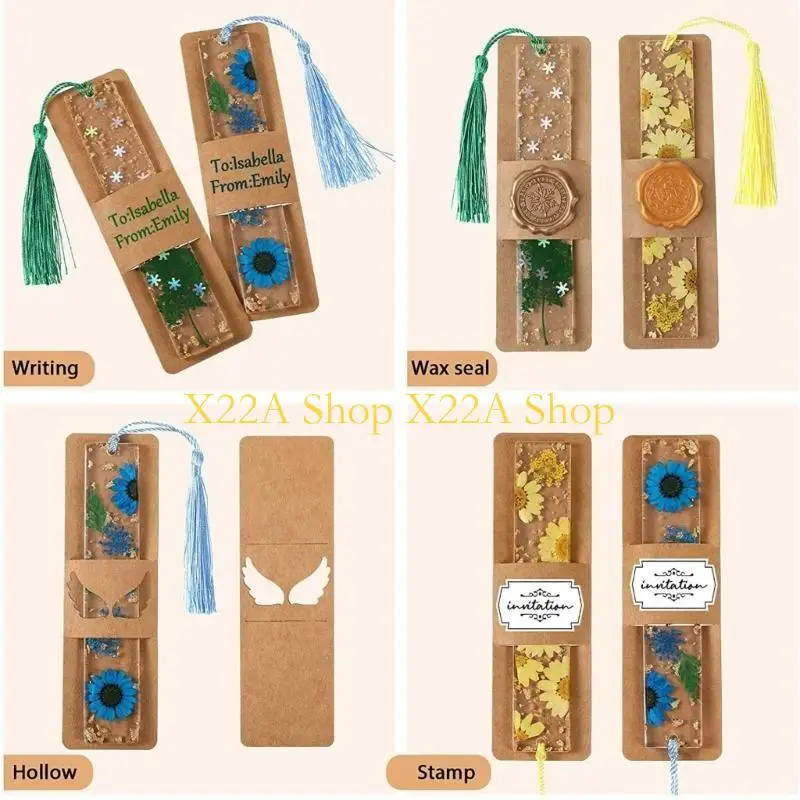 Unique 30pcs Resin Holder Sleeves for Bookmark Wrapping Packaging