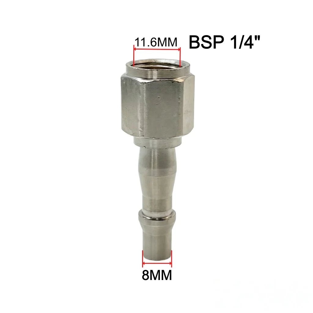 5Pcs UK Type Pneumatic Quick Connectors Air Tube Hose Fitting Plug With BSP 1/4 Male & Female Thread