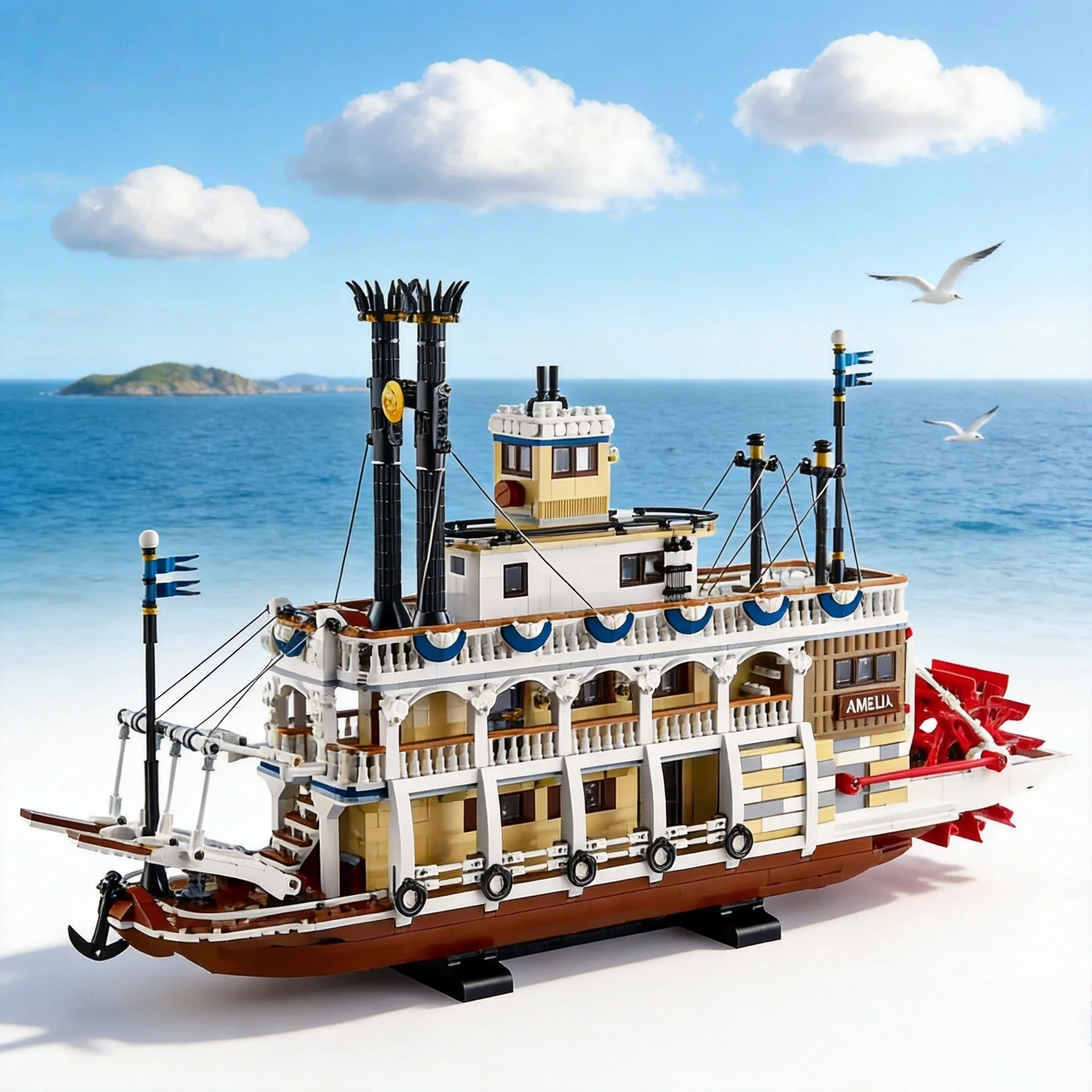 

Декоративная модель парохода для дома, рождественский подарок, сложный в сборке конструктор, игрушка-конструктор для взрослых, модель парохода для украшения дома.