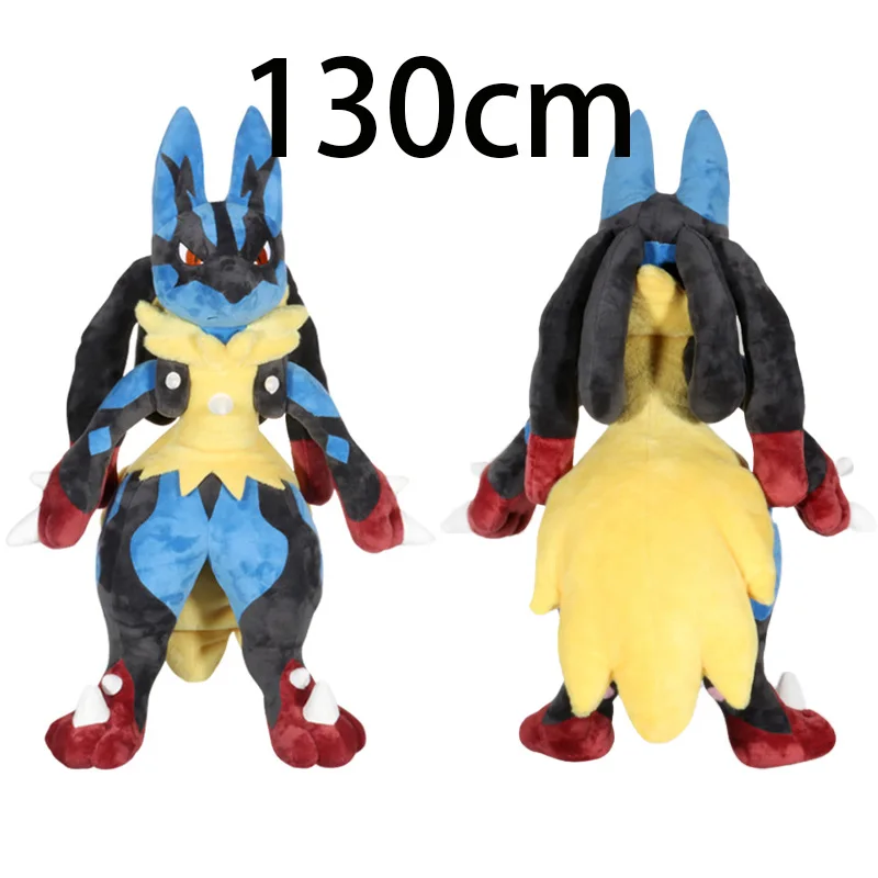 

Милая мультяшная плюшевая игрушка-подушка Покемон Мега Лукарио 130 см, украшение, подарок на день рождения
