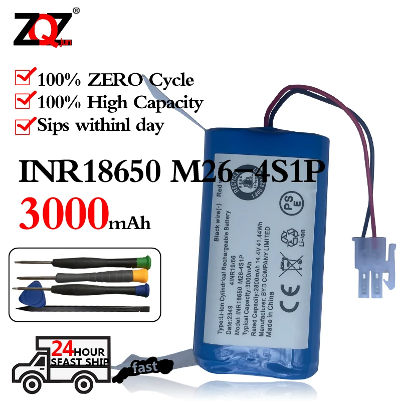 3000mAh Battery Compatible with ILIFE A4s,A4s pro,A6,A7,A8,A9,A10,V7,V7s,V7 pro,V7 Plus,W400,W400s,W450 Robot Vacuum Cleaners
