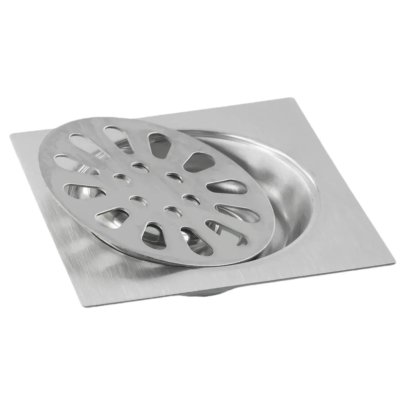 Drain de sol de douche carré en acier inoxydable, accessoire de cuisine, 10x10x3cm, 1 pièce