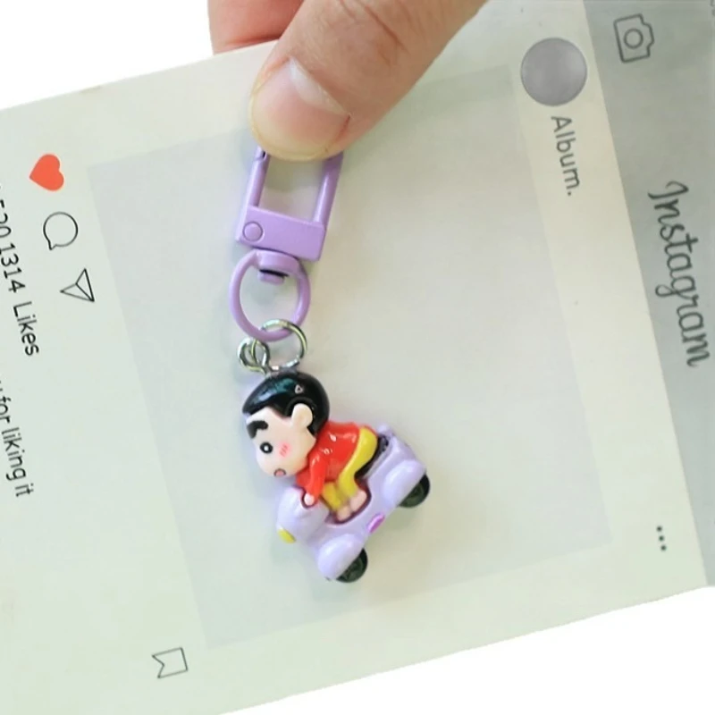 Crayon Shin-chan Keychain High Color Value Cartoon Doll Shape Creative Male and Female Student Schoolbag Mobile Phone Pendant view 4