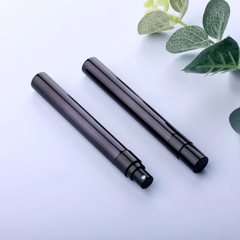 2Pcs 10ML Black Glass Refillable Perfume Bottle Aluminum Atomizer Perfume Mist Sprayer Protable Travel Accessories Cosmetic Case