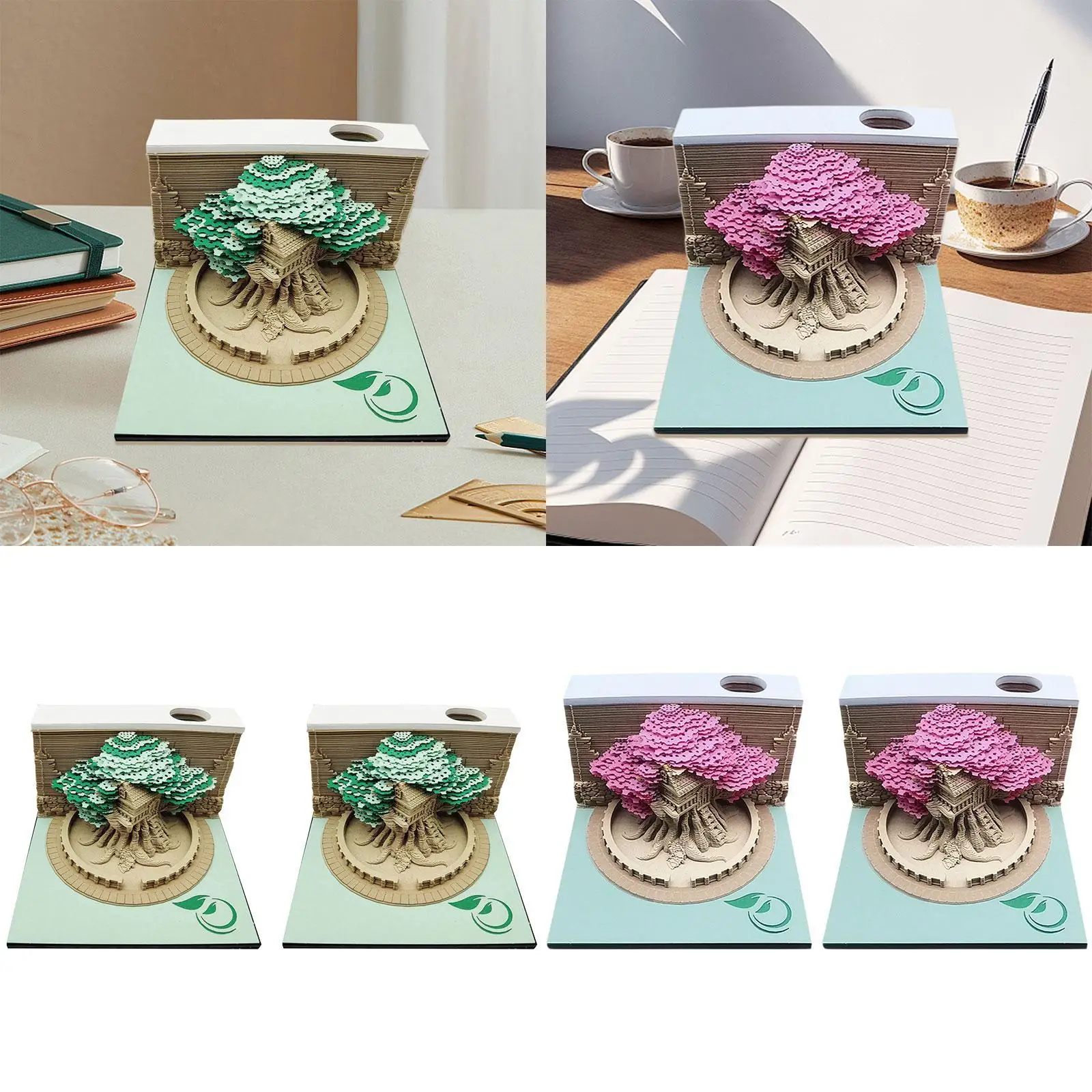 3D Memo Pad 3D Note Pad Home Decor Artwork Paper Decoration Tree House Shape for Birthday Friends Studio Festival Party