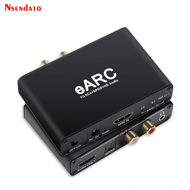 eARC ARC Audio HDMI Extractor 192Khz Converter HDMI eARC ARC to RCA Audio Extractor Adapter For DTS Dolby Atoms AC3 LPCM Fiber