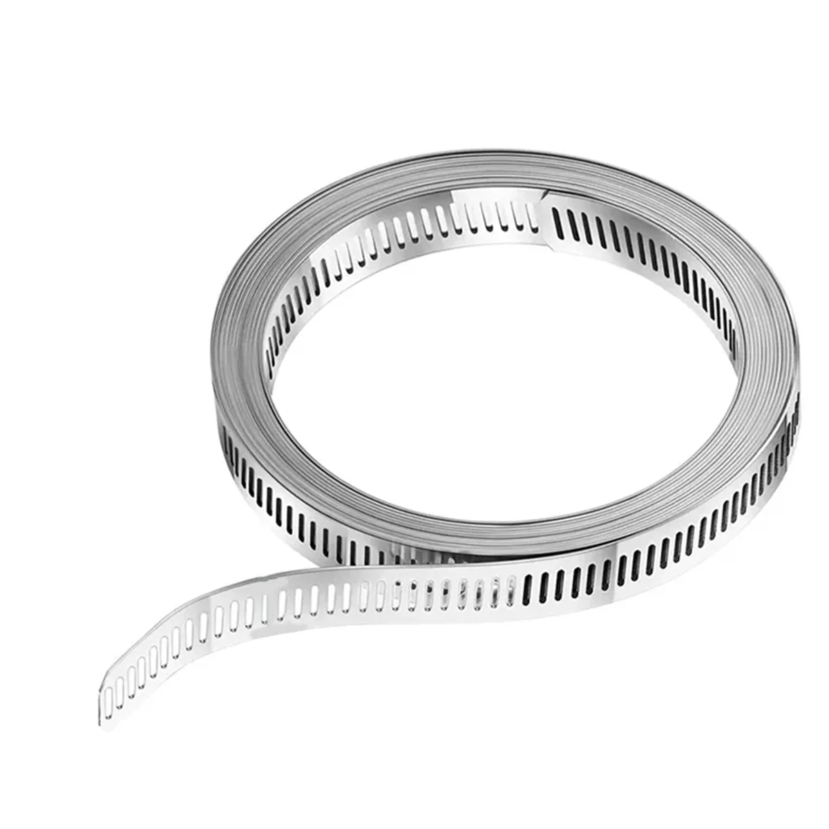 304 Stainless Steel 3.5M Hose Clamp Strap with 8 Fasteners Worm Clamp Adjustable Worm Gear Pipe Ducting Hose Clamp