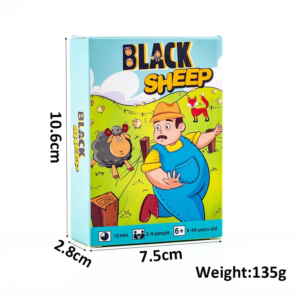 Hot Sale Black Sheep Party Game Cards Interactive Intellectua Board Game Funny Family Friends Party Toy Gift for Kids 10.6*7.5cm