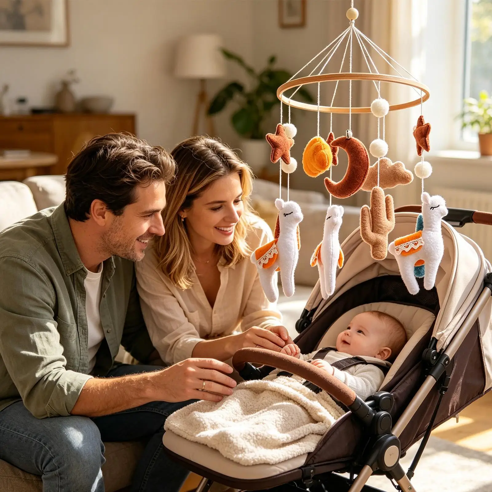 Mobile For Crib Cute Portable Rotating Adjustable Sheep Shape Entertainment Sheep Shape Crib Mobile For Decoration House Indoor