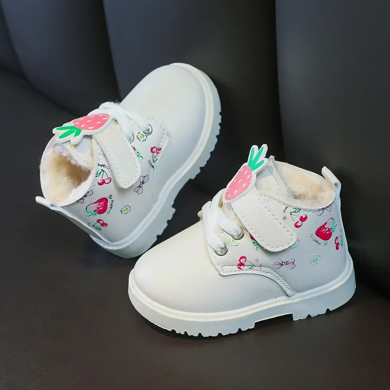 Zapatos Niñakid Snowlaars Winter Laars Meisje Prinses Schoenen Zachte Zolen Wandelschoen Baby Enkellaarzen Mode Leren Laars Kid Schoen