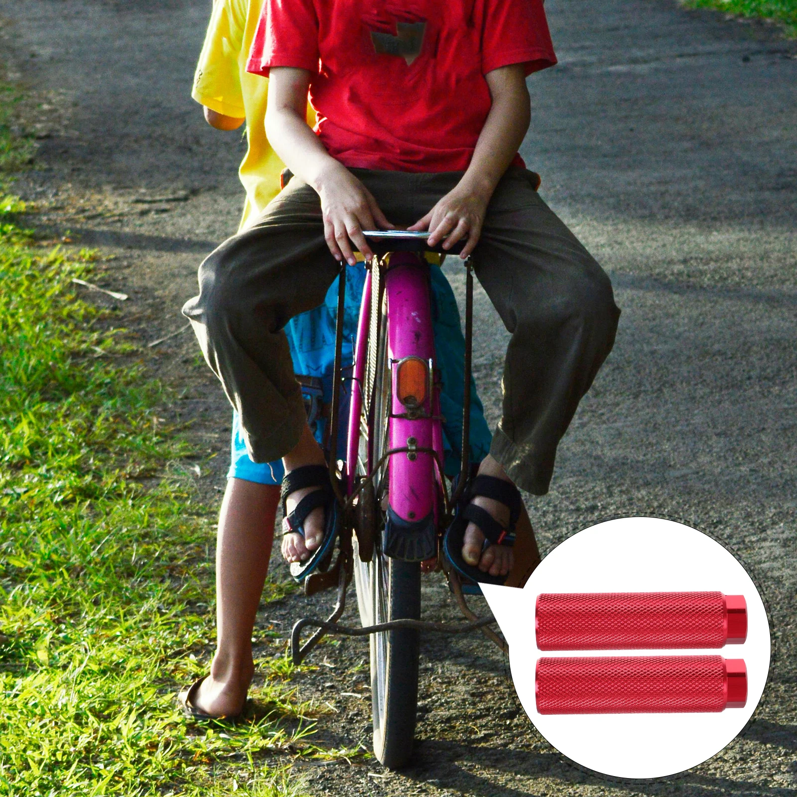 

2pcs Bicycle Foot 6061 Aluminum Alloy Mountain Bike Pegs Compact Mini Footrest Cycling Rear Pegs Sturdy Wear-Resistant