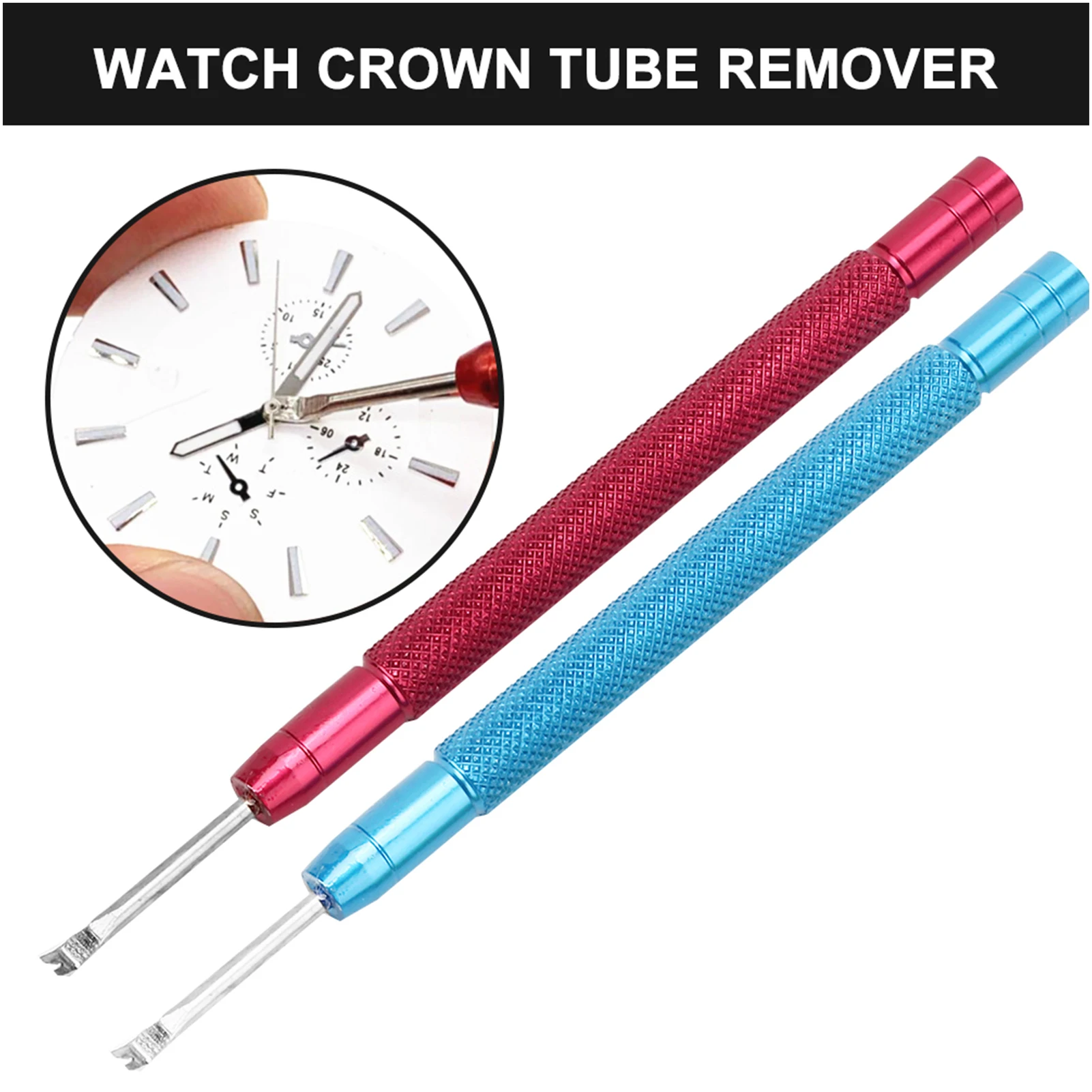 2pcs Watch Hands Lever Watch Needle Lifting Removing Watch Repair Accessory (Red + Blue) Watch Needle Lever for Repairing Tool