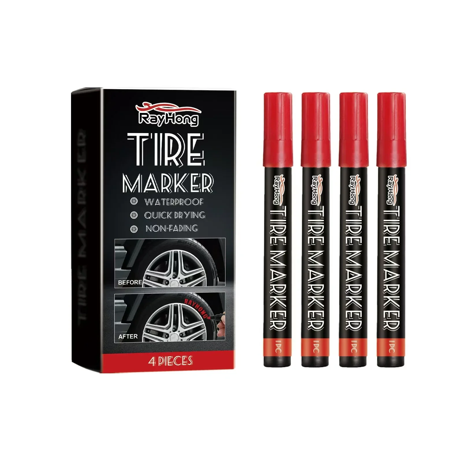 Hot selling  Car tire marker pen creative graffiti design cool car household quick drying marker pen