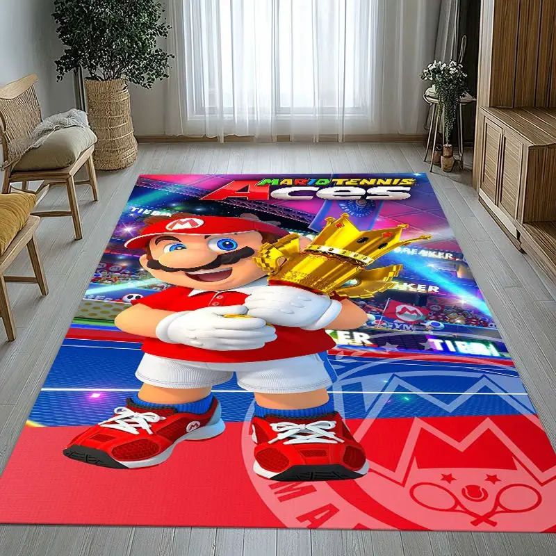 Mushroom Star M-Mario Bros Cartoon Game Soft Non-Slip Area Rug for Living Room,Bedroom Playroom Carpet Mat for Sofa,Home Decor