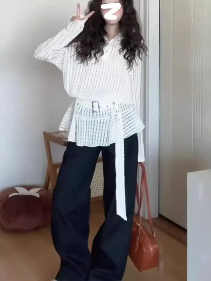 قميص نسائي طويل أبيض من الدانتيل المفرغ، تصميم فريد وجميل، قميص فرنسي فضفاض بلون واحد