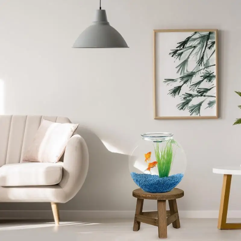 Taburete de madera con soporte para plantas, Mini taburete de pesca para niños, estante de flores, estante para bonsái, decoración Interior de