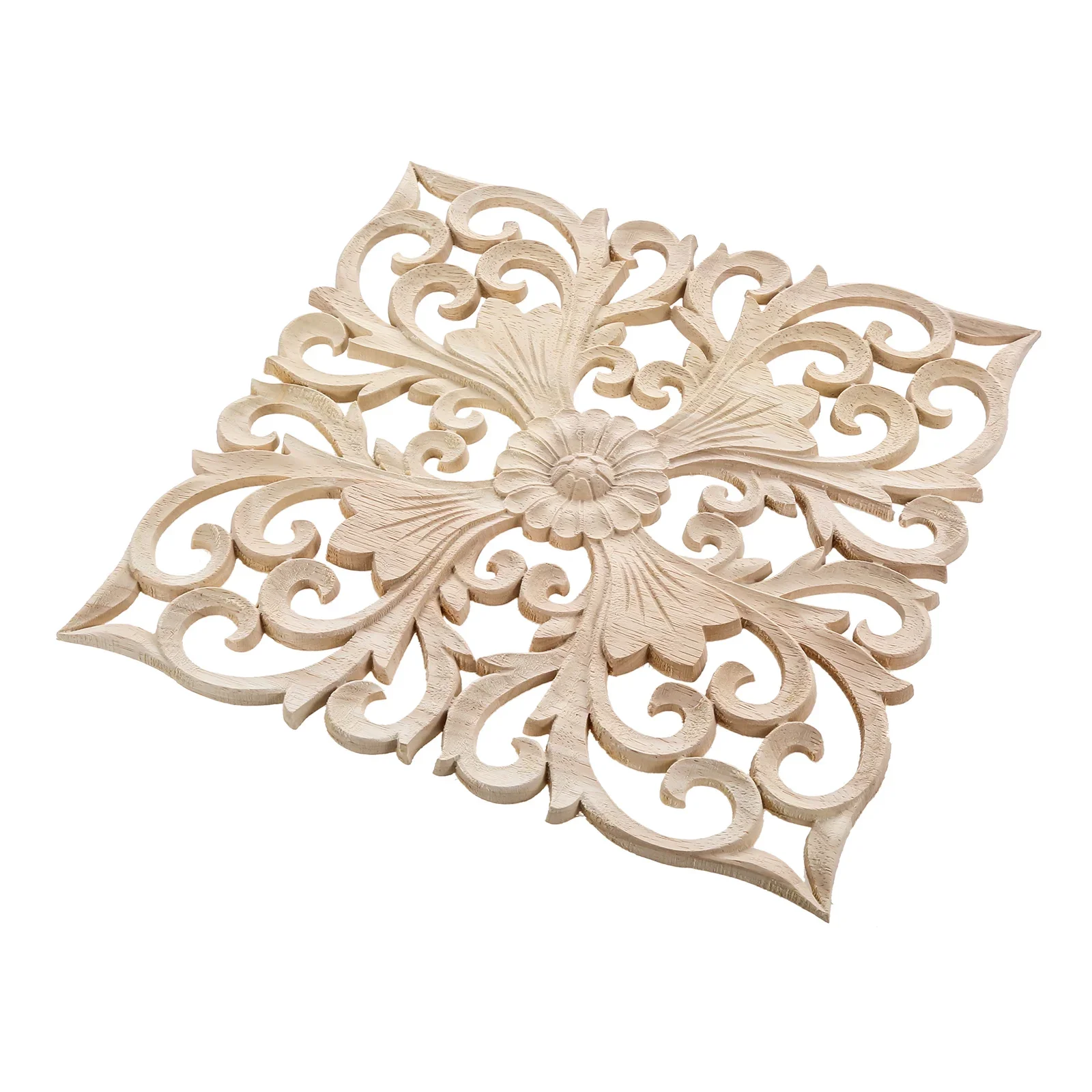 1 pc  unpainted carved decorative sticker wood  European applique craft Inlaid decoration for the cabinet furniture 24/30cm