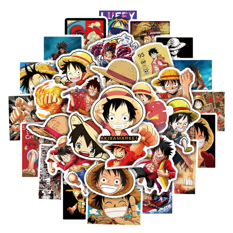 

50-100Pcs One Piece Naruto Dragon Ball Demon Slayer Pokemon Sticker Sticker Decoration DIY Waterproof Stickers Doodle Stickers