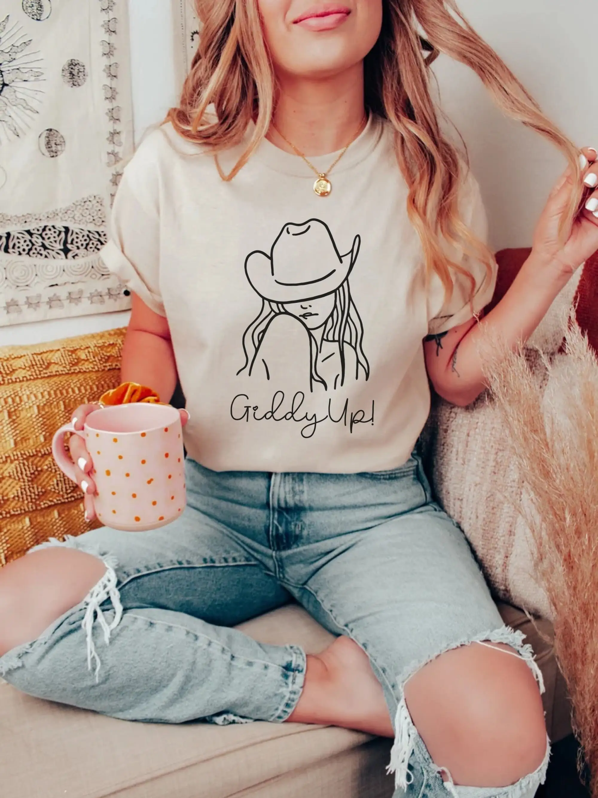 Giddy Up Country Music ConcerT T Shirt Western Outfit Lets Go Girls Nashville Singer