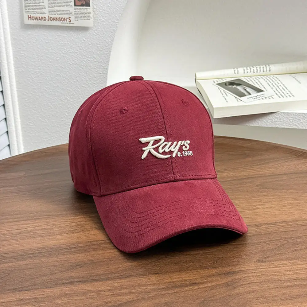 

Retro Baseball Cap Solid-Color Sun Cap Letter Embroidery Hat Breathable Adjustable Snapback Hat For Sun Casual Wear Travel