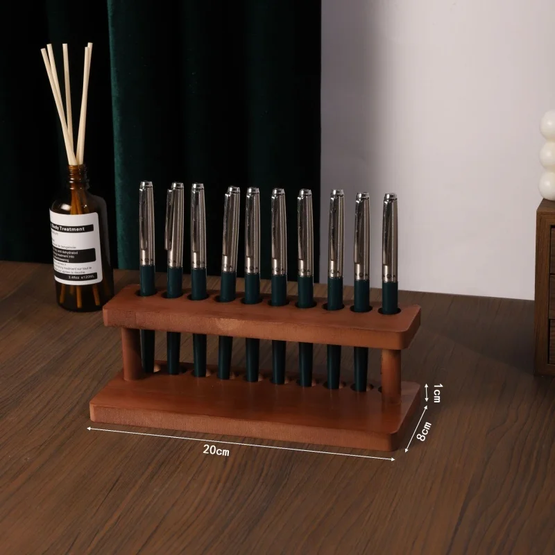1 Stück Schreibtisch-Organizer aus Holz in Walnussfarbe – Stifthalter, Handyhalterung und Aufbewahrungslösung für Büro und Schule – Detail 8