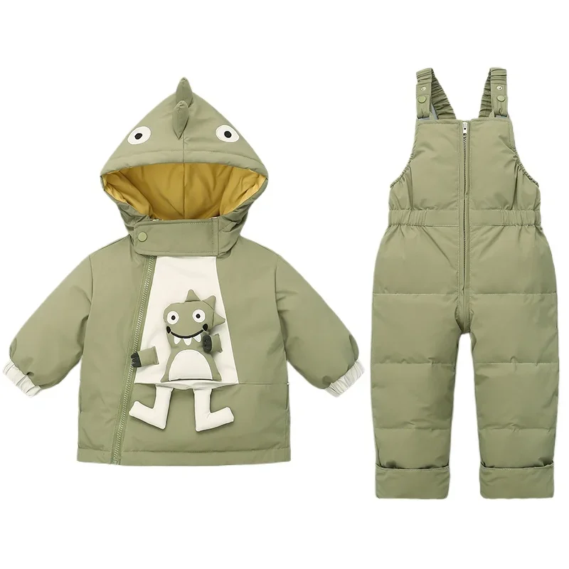 

Children Down Coat Jacket + jumpsuit Kids Toddler Girl Boy Clothes Down 2pcs Winter Outfit Suit Warm Baby Overalls Clothing Sets