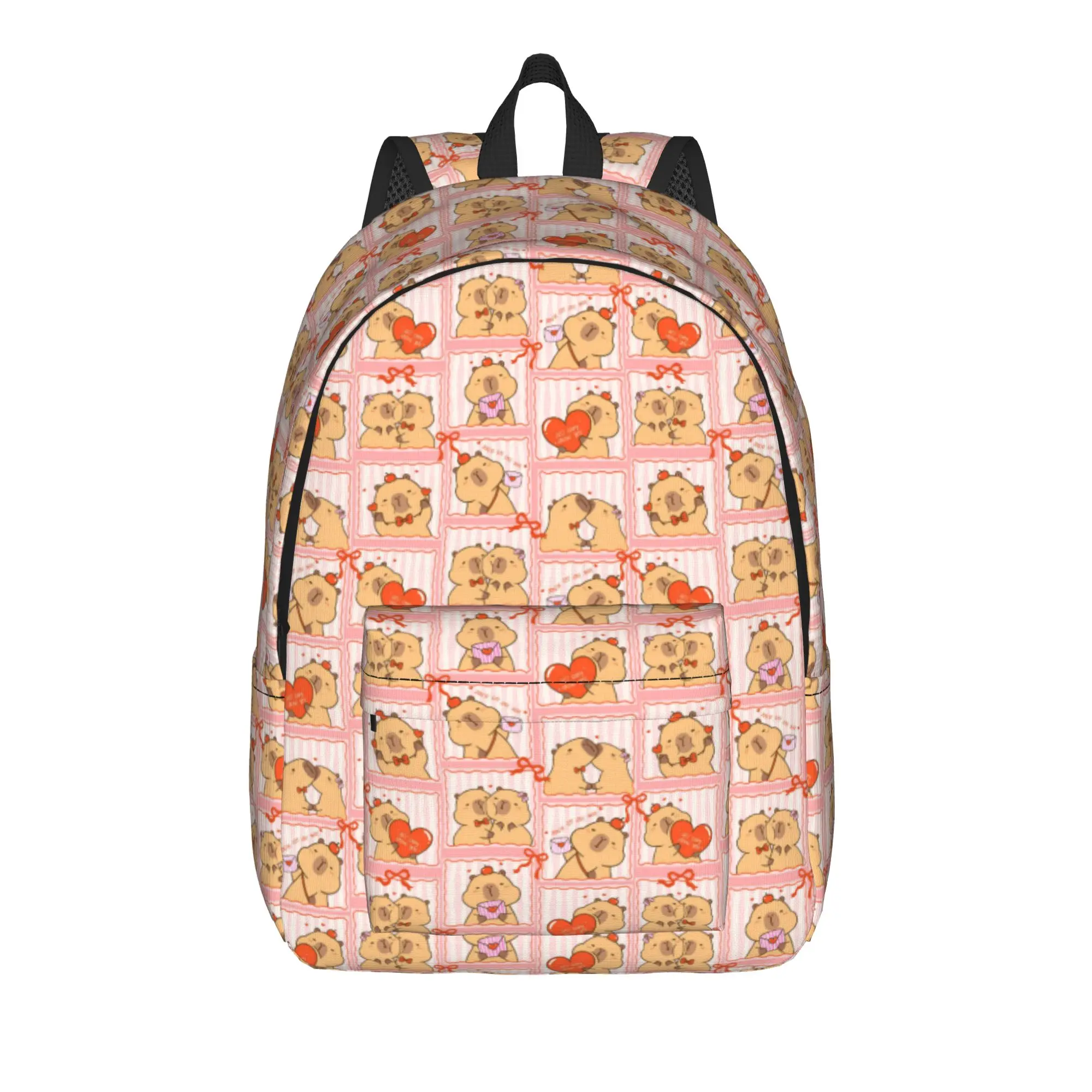 Kawaii Capybara Frames Cartoon Backpack  Outdoor Backpacks Unisex Designer Soft High School Bags Elegant Rucksack