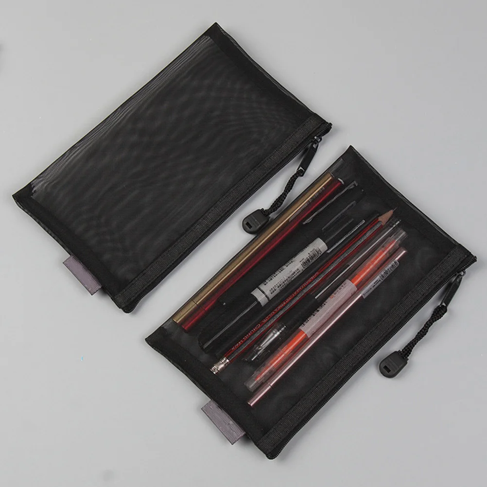

3Pcs Multiuse Pen Bag Mesh Pencil Organizer Large Capacity Stationery Storage for Students Artists Writers Desk Drawer