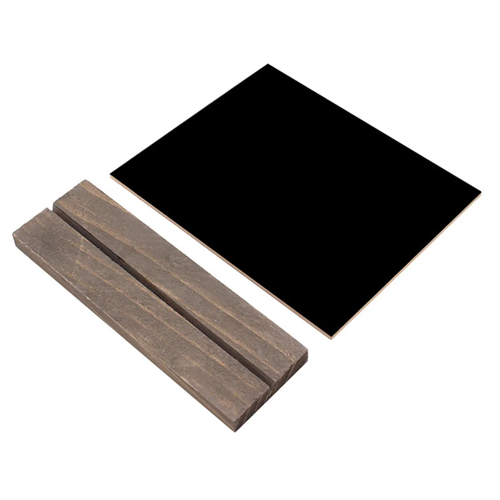 Mini sinais de quadro de mesa de dois lados com suporte de base de madeira estilo rústico (preto) mini quadro de mesa sinal de quadro de mesa wit