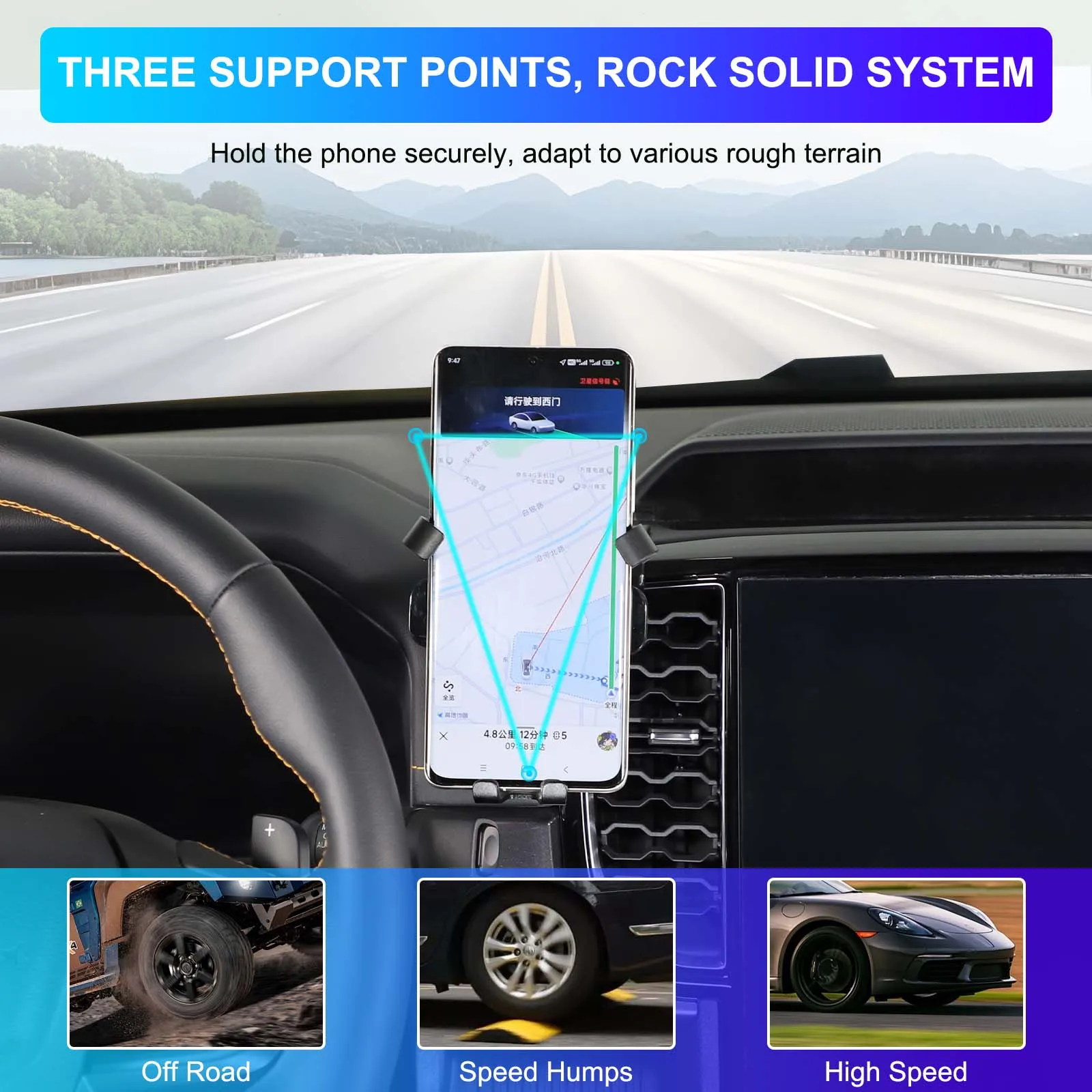 LHD for Ford Ranger 2023 2024 Car Phone Holder Special Fixed Bracket Base Wireless Charging Interior Accessories