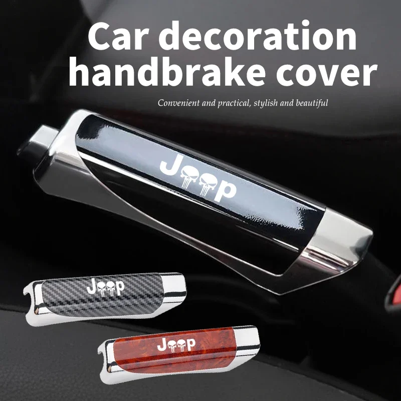 

Carbon Fiber Car Handbrake Cover Parking Brake Grip Interior Trim Accessories For Jeep Wrangler Grand Cherokee Compass
