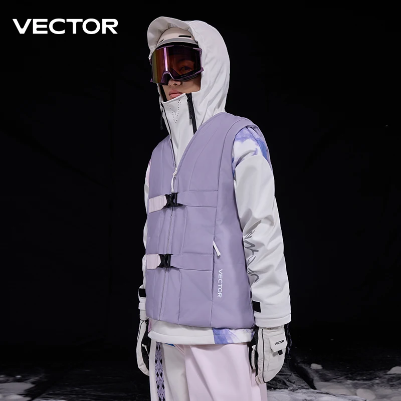 VECTOR P Cotton Front Breasted Ski Vest High-density Waterproof Breathable Non Stuffy Warm and Locked Indoor and Outdoor Skiing