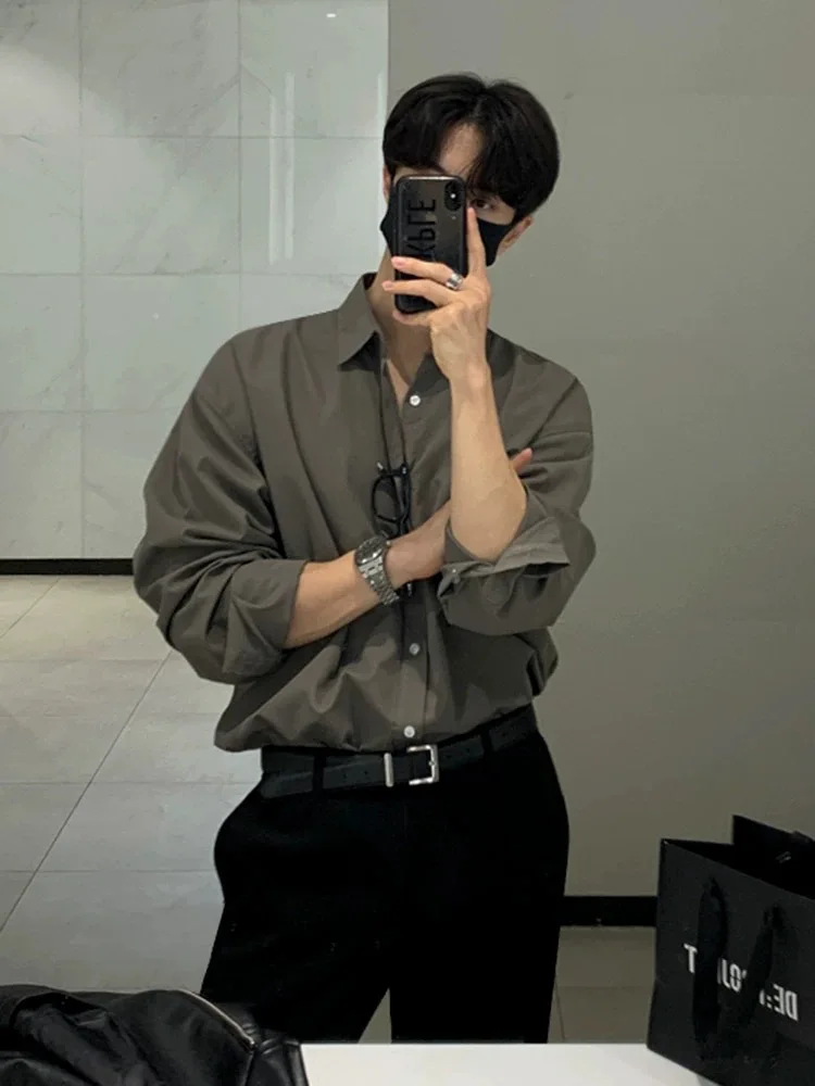 

Men's Long Sve Casual irt Loose Fit Color Simple Design Premium Feeling Summer Faion Outerwear Top