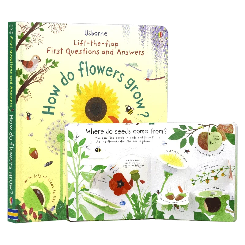 Usborne First Questions And Answers How Do Flowers Grow, Children's books aged 3 4 5 6, English picture book, 9781409582137