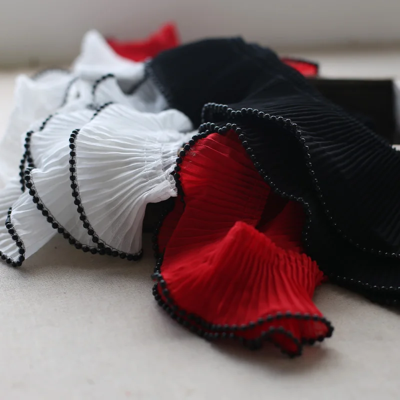 Kanten stof versiering lint voor DHZ naaien, witte bloem kralen, tule kant, ruche applique, kraag, Dubai jurk decor