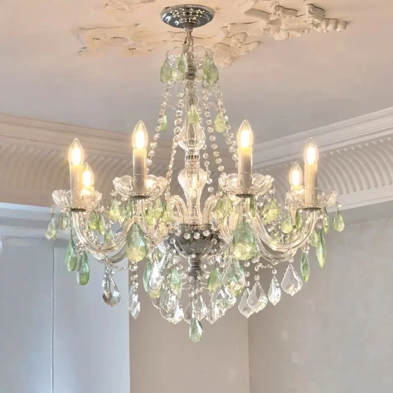 

Hall Crystal Chandelier French Light And Luxurious Retro Style Living Room Main Light Unique Dining Chandelier Villa Chandelier