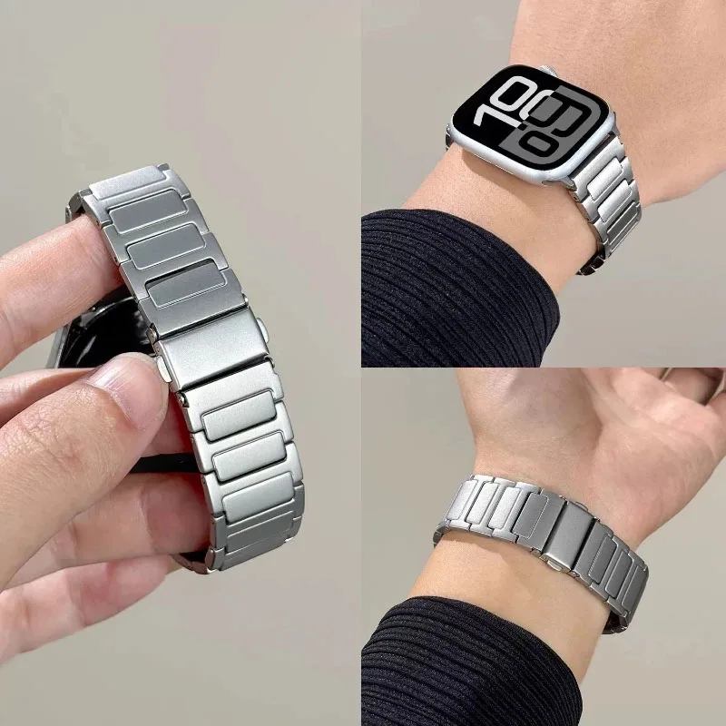 

Luxury Stainless Steel Strap for Apple Watch Series 10 9 8 7 SE 46mm 42mm 41mm 40mm 44mm 45mm Metal Bracelet iWatch Ultra 2 49mm