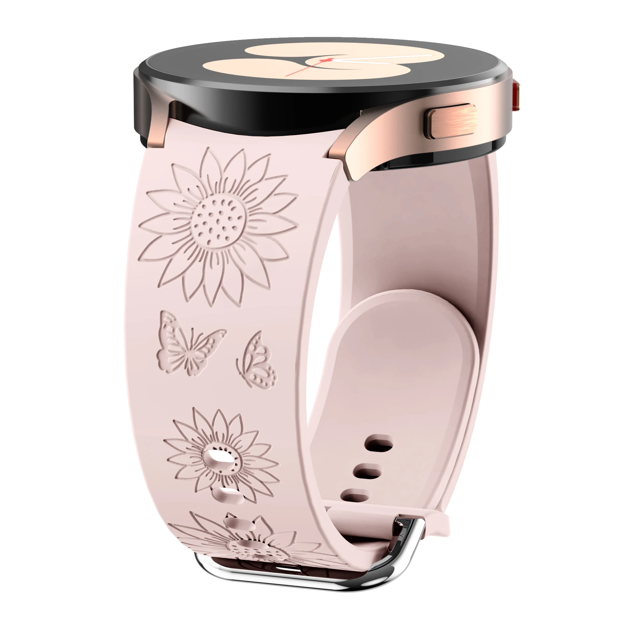 Floral Engraved bracelet For Samsung galaxy watch 6 47mm 43mm/Galaxy watch 6 44mm 40mm No gaps Engraved bracelet correa watch 5