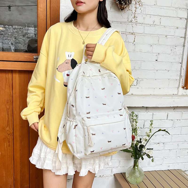 New Style Backpack For Female Middle School Students Large Capacity Niche Backpack For College Travel Shoulde Bags