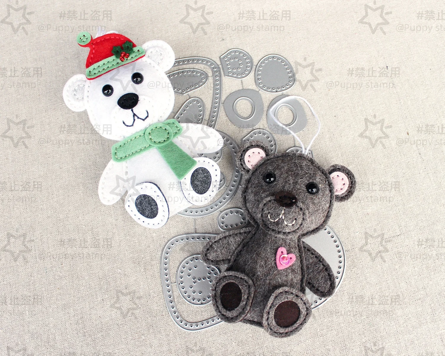 

Beloved Bear Felt Die Metal Cutting Dies for DIY Making Card Scrapbook Embossed Paper Album Craft Supplies Template Decoration