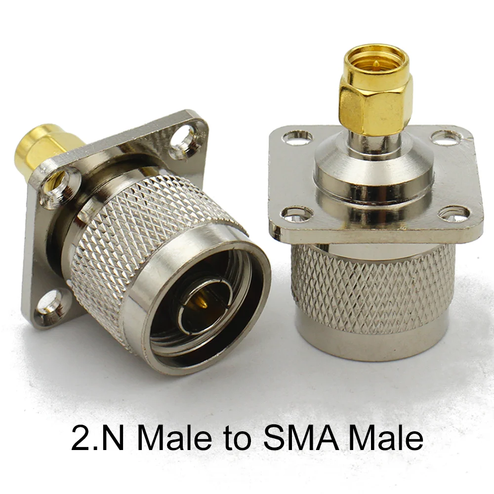 Connector N Type Male Female To SMA 4Holes Flange L16 N To SMA Male Female 4Hole Flange Chassis Panel Mount Socket New Brass