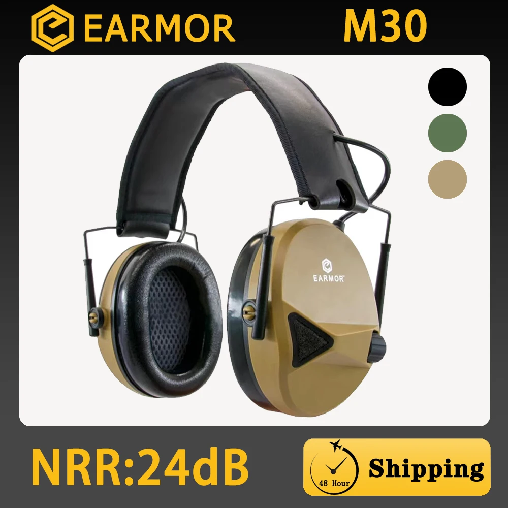 EARMOR M30 Electronic Hearing Protection Earmuffs Hunting Shooting Tactical Headphones NRR22dB Voice Tracking IPX‑5
