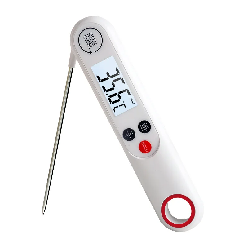 Folding Barbecue Thermometer IPX5 Waterproof Digital Food Thermometer High Temperature Gauge for Oil Temperature Detection