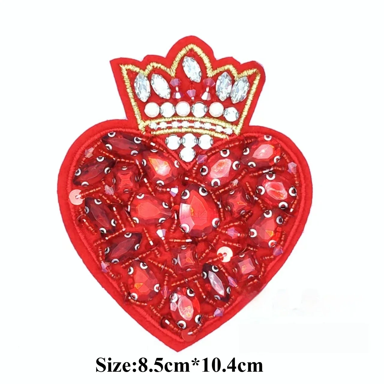 Handmade Bead Sequins Crystal Peach Heart Crown DIY Clothing Accessories, Shoes and Hats Socks Colored Diamonds Embroidery Cloth