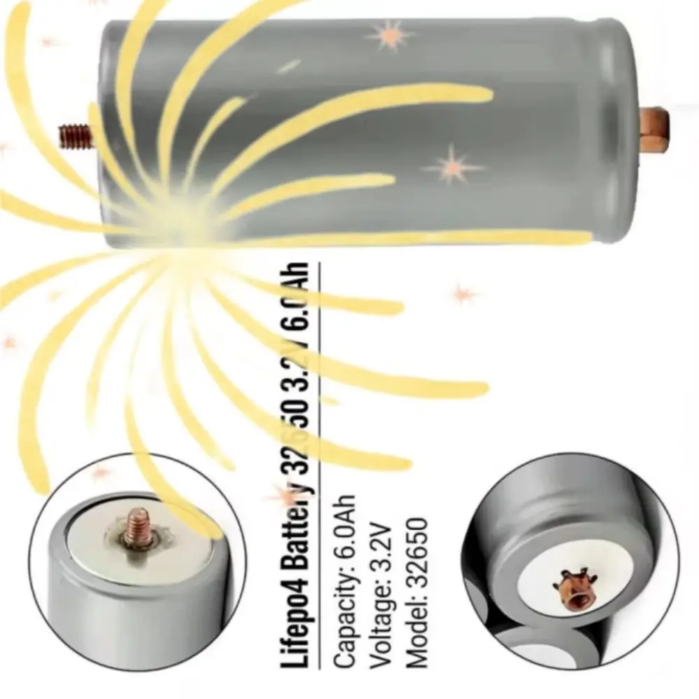 

Original 32650 6.0Ah 3.2V Lifepo4 Rechargeable Battery Professional Phosphate Power Battery with Screw for Electronics