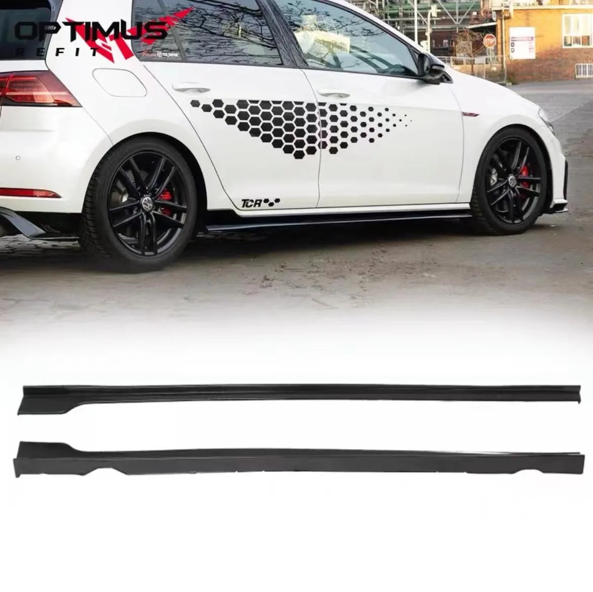 バンパーフロントスプリッターリップディフューザー、ボディキット、スポイラーガード、tcr csスタイル、VolkVolkswagen Golf mk7、 mk7.5、r gti、gtd、r-line、2012-2020 - AliExpress 34 車用フロントバンパーリップスプリッターディフューザーカバーガード TCR ... 車のサイドスカート ゴルフMK7 7.5用 TCR用 ボディ...