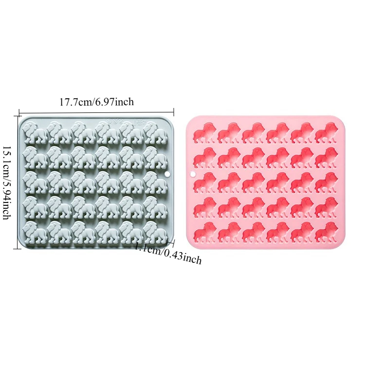30-hole Cartoon Lion Silicone Mold Animal Fondant Candy Chocolate Mould Handmade Soap Epoxy Resin Mold Cake Decorating Tools